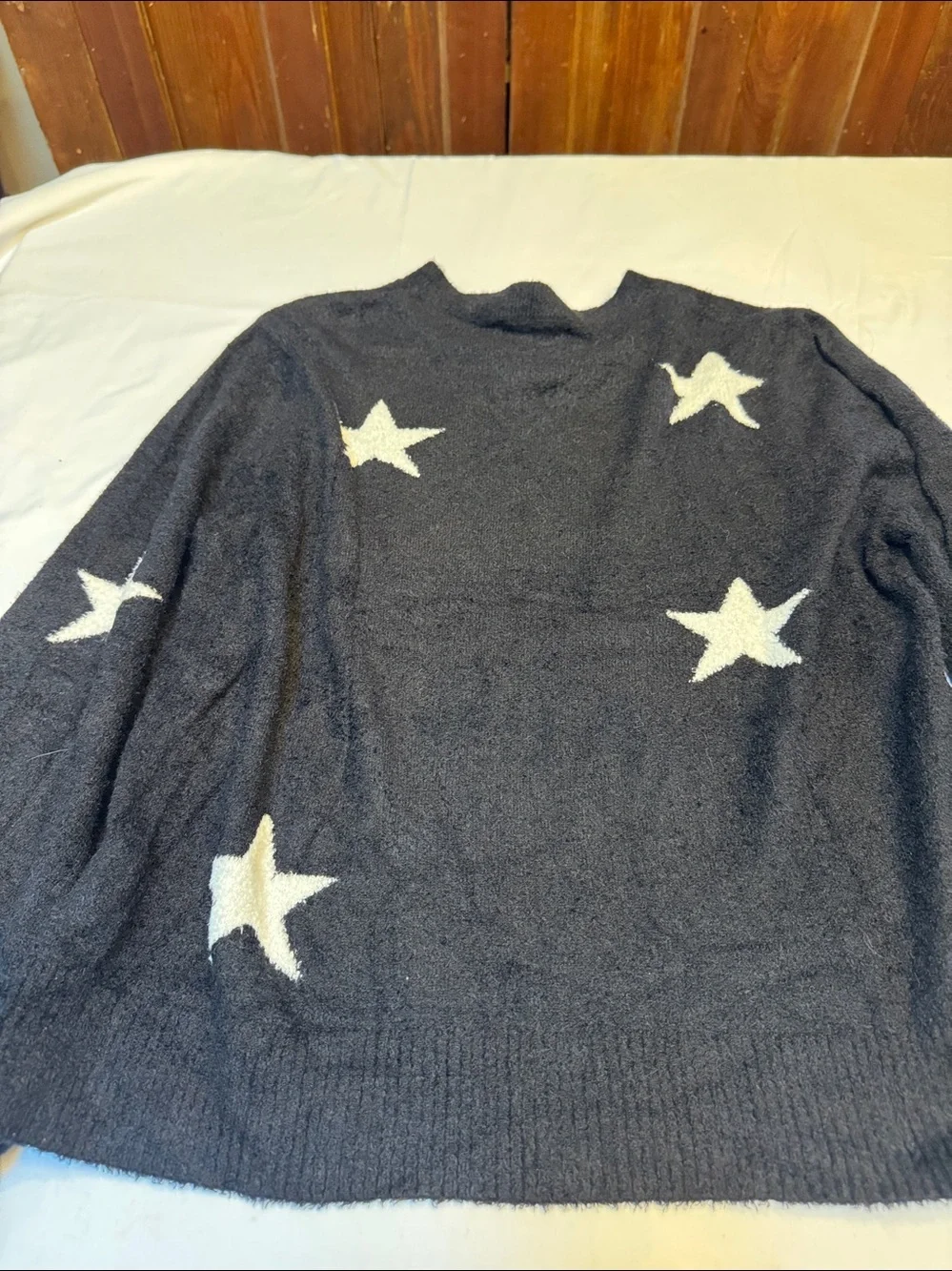 Rachel Zoe Navy Crewneck Sweater with White Star Accents
